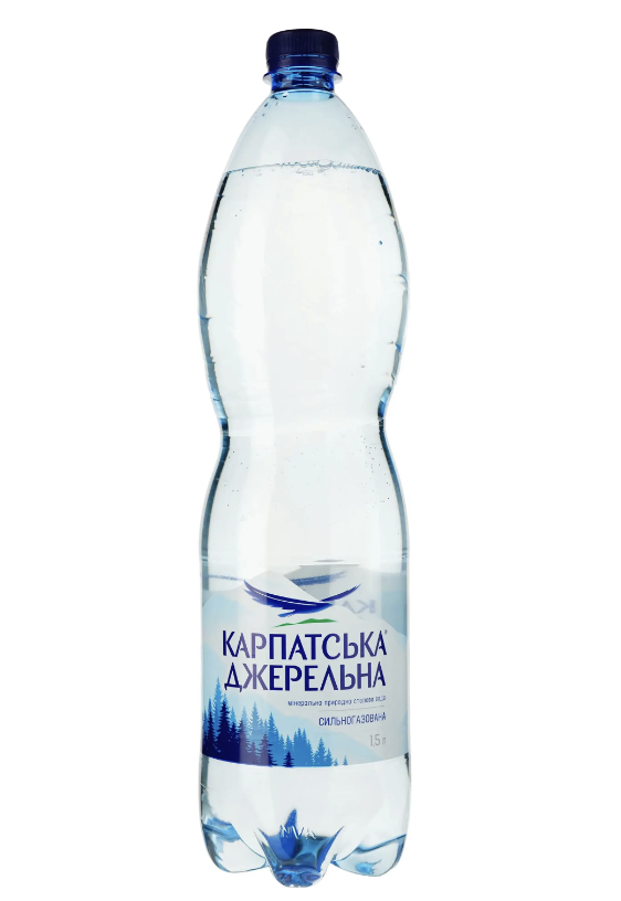 Вода мінеральна с/газ Карпатська джерельна 1.5л ПЕТ